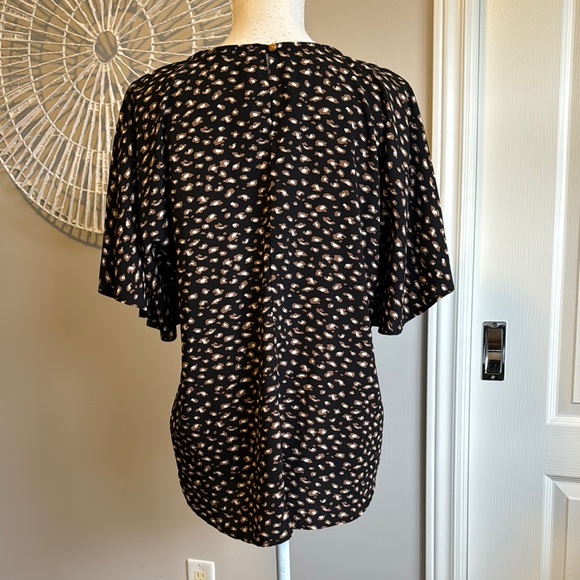 Maurices Animal Print Blouse with Scoop Neck and Flutter Sleeves - Picture 3 of 9